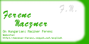 ferenc maczner business card